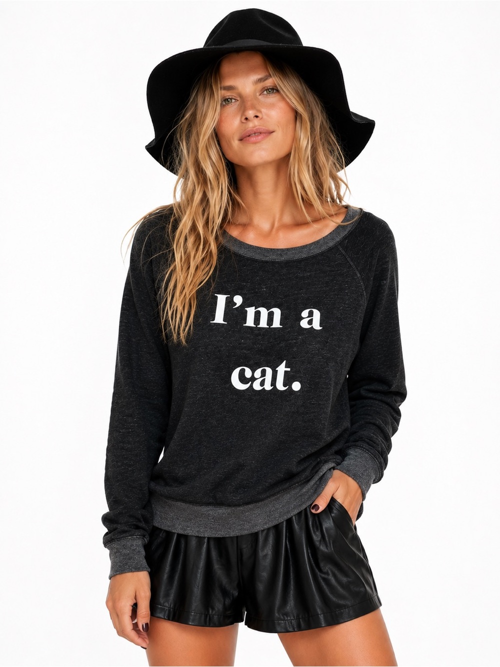 NWT Wildfox I’m A Cat Sommers Sweater Medium Black Rare 2013